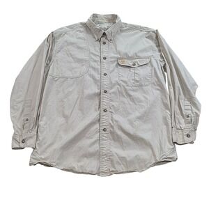 Beretta Mens L Long Sleeve‎ Tan Shooting Hunting Button Down Shirt